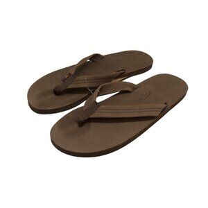 Rainbow Mens Espresso Single Layer Premier Leather with Arch Support 1" Strap